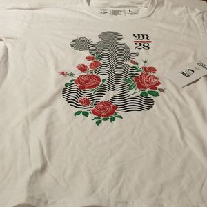 Disney Mickey Mouse Roses T-Shirt Collection By Neff. Youth Large.New With Tags.